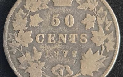 Canada VG8 1872H Bar Victoria Silver 50 Cents