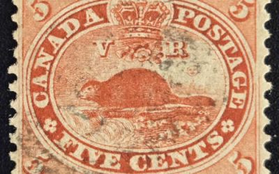 Canada #15 VF Used 1859 5c Beaver selected for centering