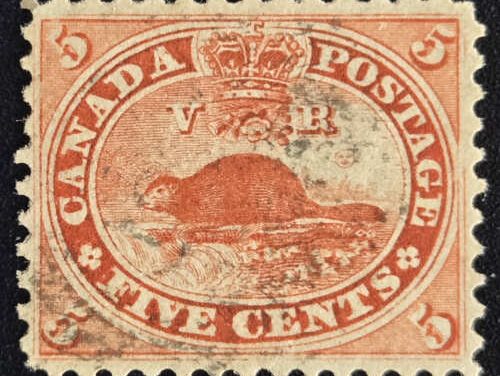 Canada #15 VF Used 1859 5c Beaver selected for centering