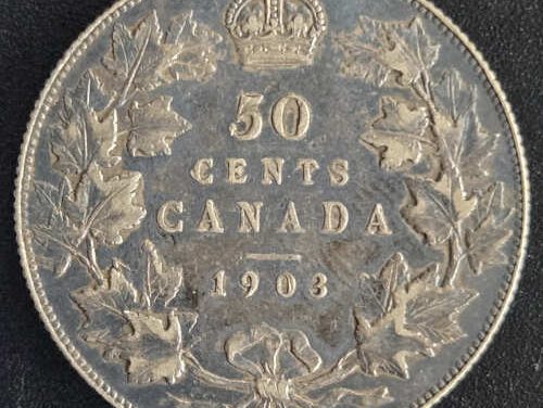 Canada XF40 1903H Edward VII toned silver 50 Cents