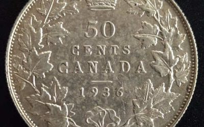 Canada XF-45 1936 George V Silver 50 Cents