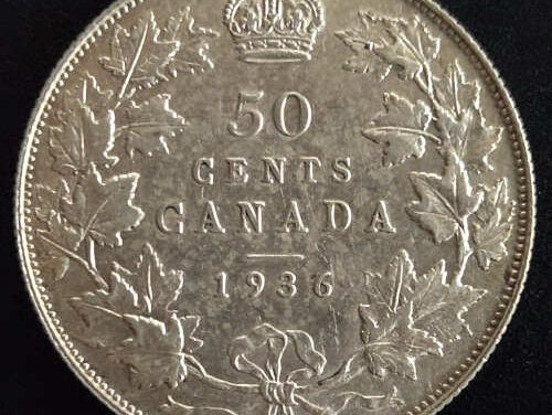 Canada XF-45 1936 George V Silver 50 Cents