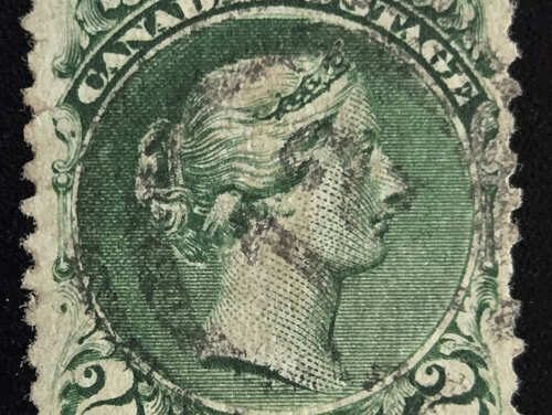 Canada #24a Fine 2-ring numeral 12 Used 1868 2c Watermarked LQ
