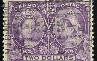 Canada #62 Fine roller Used 1897 $2 Jubilee