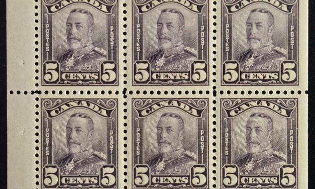 Canada #153a VF 5 Never Hinged 1929 5c Booklet Pane (6)