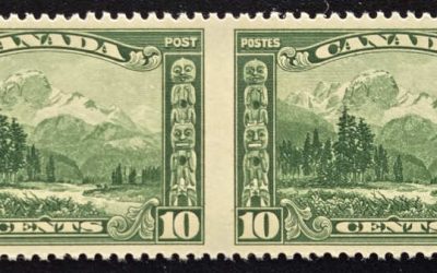Canada #155b VFNH 1928 10c Perf by Imperf Pair, 250 made