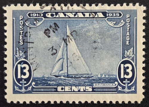Canada #216i Fine+ Used 1935 13c Shilling Mark Variety