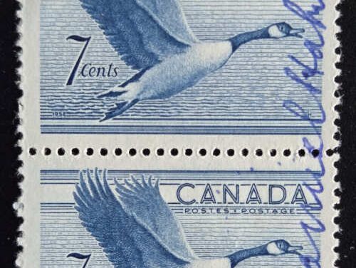 Canada #320 VF Mint 1952 7c Emanuel Hahn artist-signed Pair