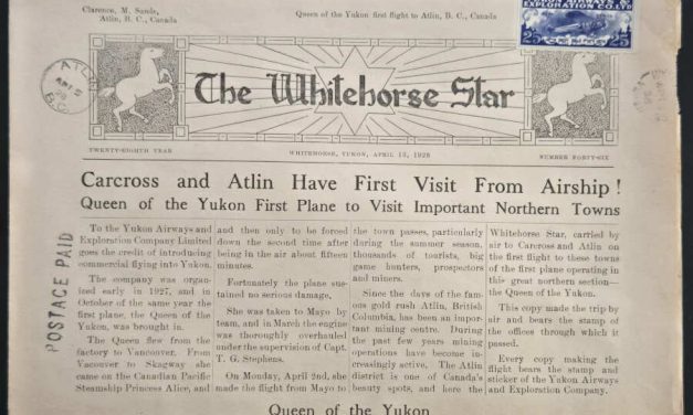 Yukon Airways #CL42i 15 Apr 1928 25c Newspaper First Flight