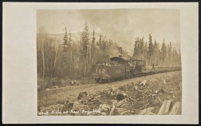 Work Train at New Hazelton, B.C. Unu GT Pacific real photo Postcard