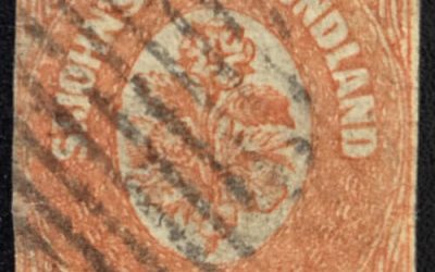 Newfoundland #13 Good Used 1860 6d, pencil notes