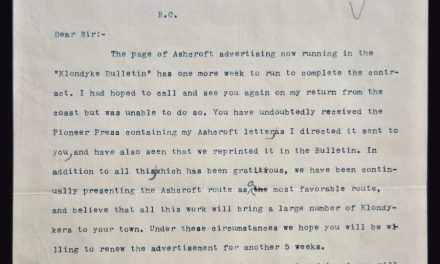 Klondyke Bulletin 2 Feb and 7 Mar 1898 Letter and ad request duo