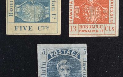 Hawaii #5-6, 9 Unu and Used 1853/61 duo and 13c forgery (3)