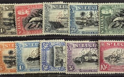 St. Lucia #95S-106S Never Hinged 1936 Geo V Specimen Set (12)