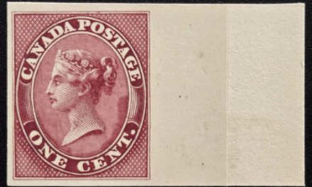 Canada #14P VF 1859/67 Rt Margin 1c Plate Proof shade