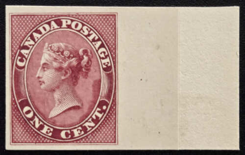 Canada #14P VF 1859/67 Rt Margin 1c Plate Proof shade
