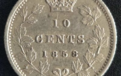 Province of Canada 1858 Victoria Silver 10 Cents