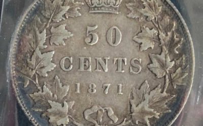 Canada ICCS VF20 1871H Victoria Silver 50 Cents