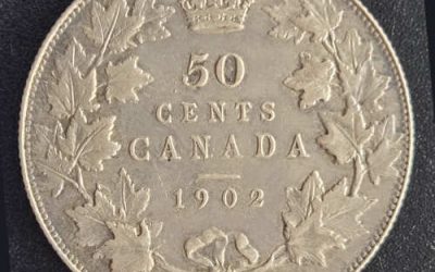 Canada EF45 1902 Edward VII Silver 50 Cents