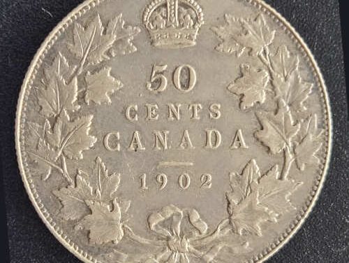 Canada EF45 1902 Edward VII Silver 50 Cents