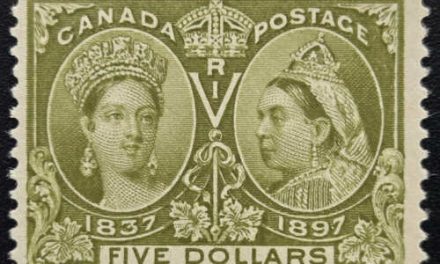 Canada #65 Fine+ Unused 1897 $5 Jubilee, 16,500 issued