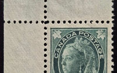 Canada #57 VFNH UL 1897 1c QV Maple Leaf