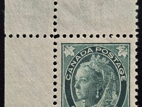 Canada #57 VFNH UL 1897 1c QV Maple Leaf