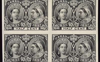Canada #50P VF 1897 1/2c Jubilee Plate Proof Block (4)