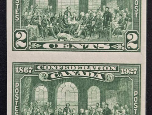 Canada #142a VF 1 NH 1927 2c Imperforate Pair, 250 made