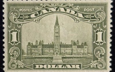 Canada #159 VF Mint 1929 $1 Parliament selected for centering