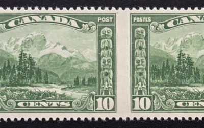 Canada #155b VFNH 1928 10c Perf by Imperf Pair, 250 made