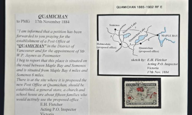 Quamichan, B.C. RF E #85 2 Jan 1899 CDS Used 2c Map