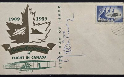 J.A. McCurdy signed 1959 5c Silver Dart FDC and insert