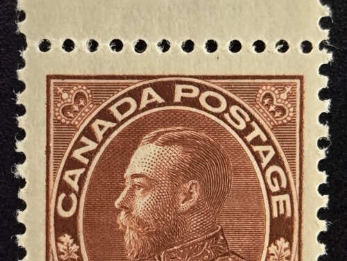 Canada #114v VFNH 1924 7c Line in N Variety