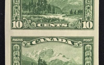 Canada #155a VFNH 1928 10c Mt Hurd Imperf pair 250 made