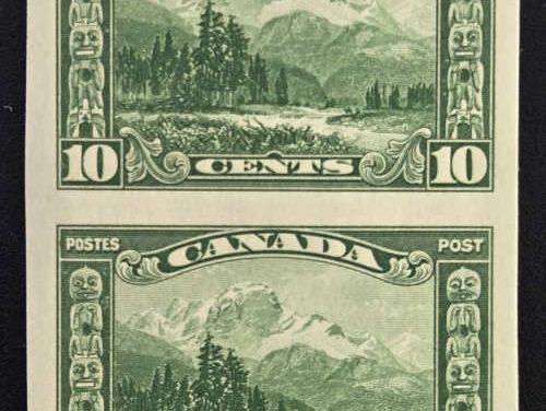 Canada #155a VFNH 1928 10c Mt Hurd Imperf pair 250 made