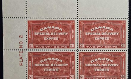 Canada #E4 F/VF Mint 1930 20c UL Plate 2 Block (4)