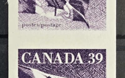 Canada #1194Bf VFNH 1990 39c Flag Imperf end strip $250+ (4)