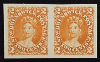 New Brunswick #7P1 VF 1863 2c Plate Proof Pair