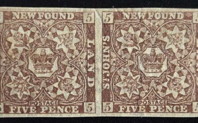 Newfoundland #12Ai F/VF Mint 1860 5d Watermarked Pair