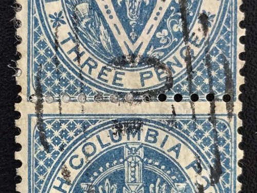 B.C. #7a Fine William’s Creek 10 Used 1865 3d Pair