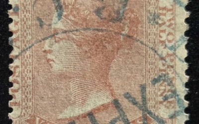 British Columbia #2 blue Express Used 1860 2.5d shade