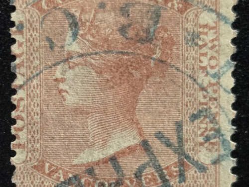 British Columbia #2 blue Express Used 1860 2.5d shade