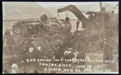 8 Oct 1909 1c C.N.R. Train Wreck Postcard to Minnesota (1)