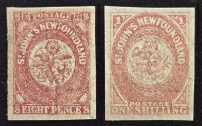 Newfoundland #221i, 23i VF Mint 1860/61 Watermarked duo
