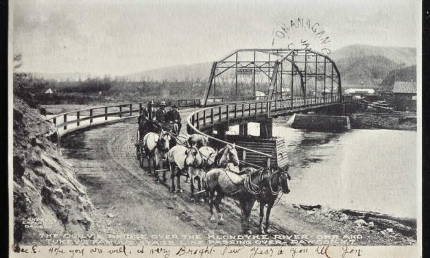 Ogilvie Bridge 13 Dec 1907 1c Dawson Postcard to Okanagan Centre