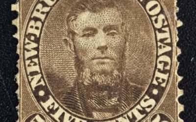 New Brunswick #5 Fine Unu 1860 5c Connell, signed Gibbons