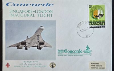 Concorde 10 Dec 1977 35c Singapore/London FFC