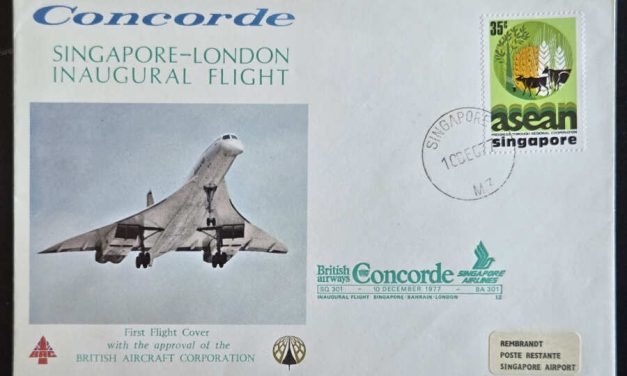 Concorde 10 Dec 1977 35c Singapore/London FFC