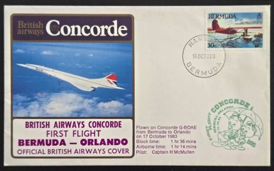 Concorde 16 Oct 1983 30c Bermuda/Orlando FFC